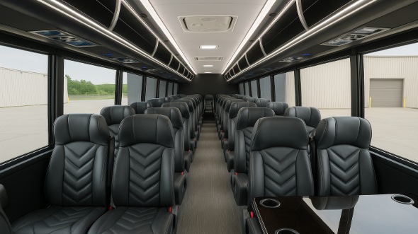 Interior of Charter Bus Company Berwyn's 28 Passenger Mini bus in Berwyn