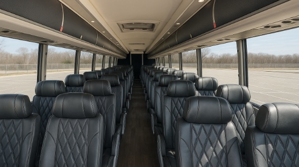 Interior of Charter Bus Company Berwyn's 50 Passenger Charter Bus in Berwyn