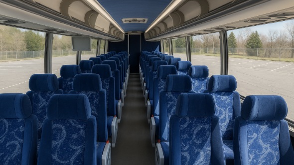 Interior of Charter Bus Company Berwyn's 55 Passenger Charter Bus in Berwyn