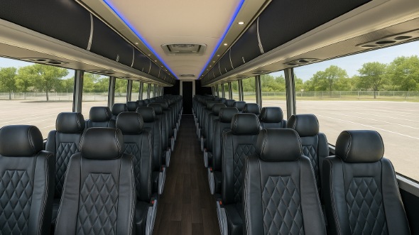 berwyn 54 passenger charter bus inside