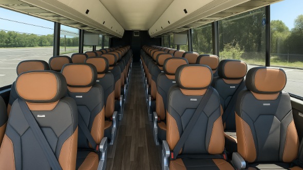 berwyn 56 passenger charter bus inside