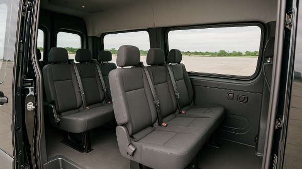 Interior of Charter Bus Company Berwyn's Sprinter Van Rental With Driver in Berwyn